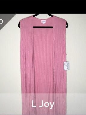 LuLaRoe Joy Sleeveless Open-Front Pink Vest